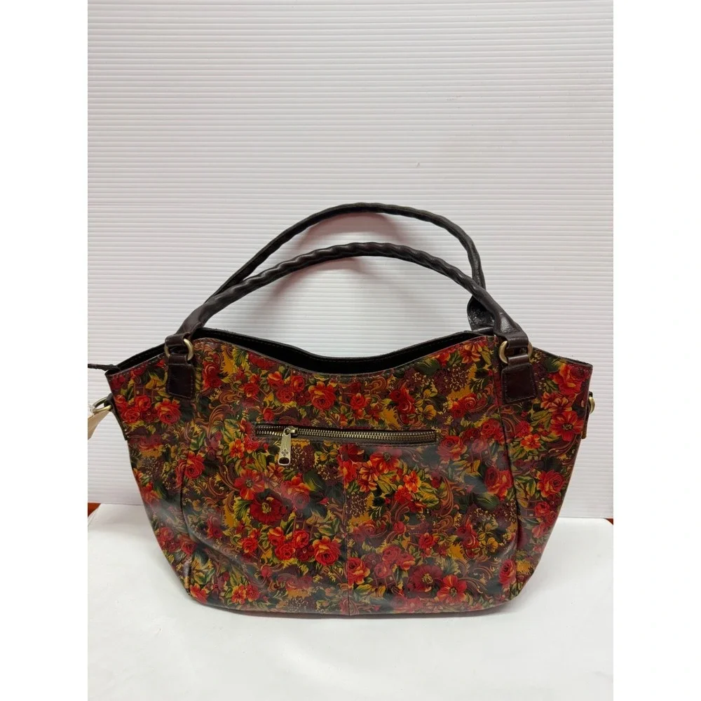 PATRICIA‎ NASH Ellington Large Shoulder bag Leather Travel Satchel RUSTIC FLORAL